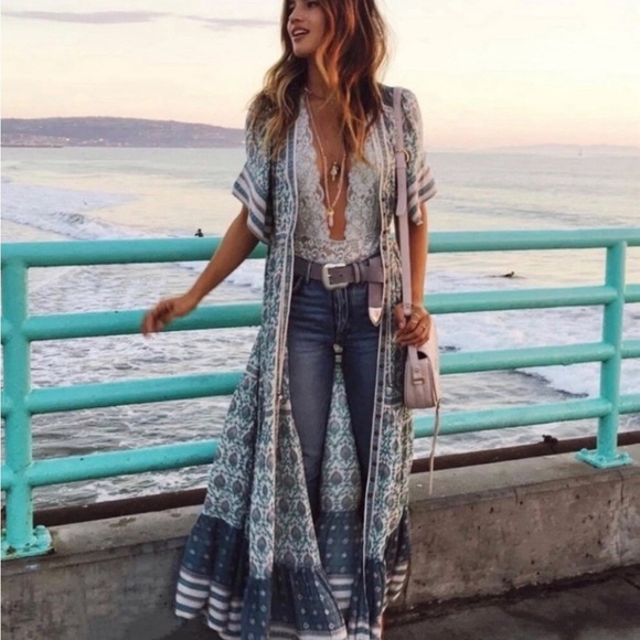 Spell and the Gypsy teal Oracle button through maxi dress - Picture 3 of 4